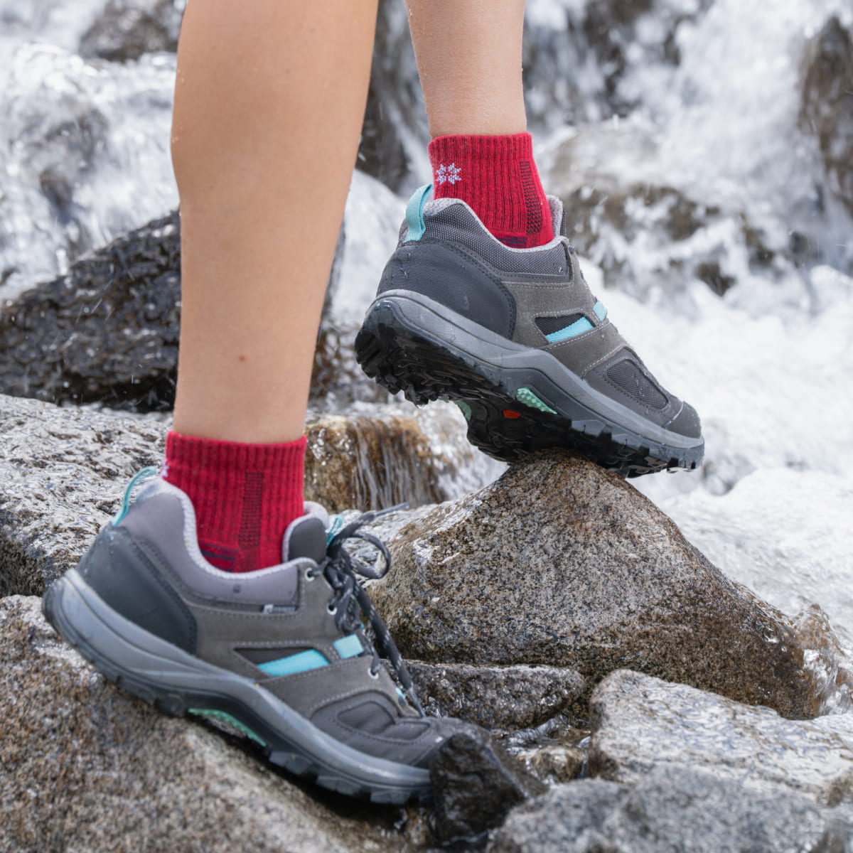 Hiking - Rood lage sokken (1 paar)