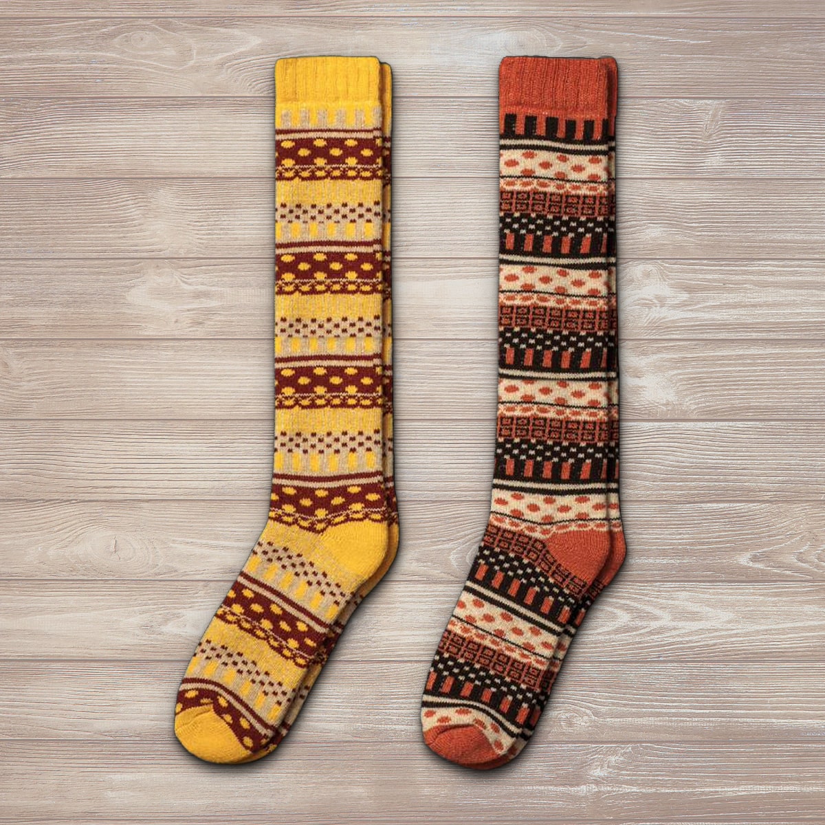 Lange Thermo Kniekousen Met Zacht Frotté Aan De Binnenkant - Nachtblauw Multicolor Gestreept Alpenblauw Gestreept 926594